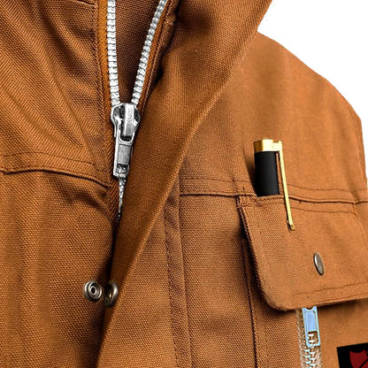 100% Cotton Flame Resistant Welding Jacket Khaki Welding Coat