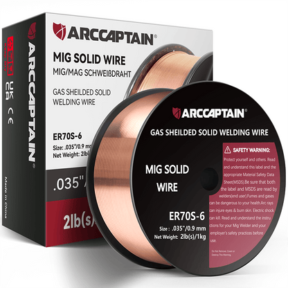 Arccaptain 2 Lbs ER70S-6 MIG Welding Wire Gas Solid Wire