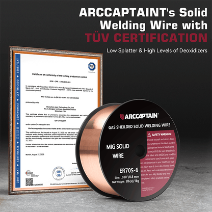 Arccaptain 2 Lbs ER70S-6 MIG Welding Wire Gas Solid Wire