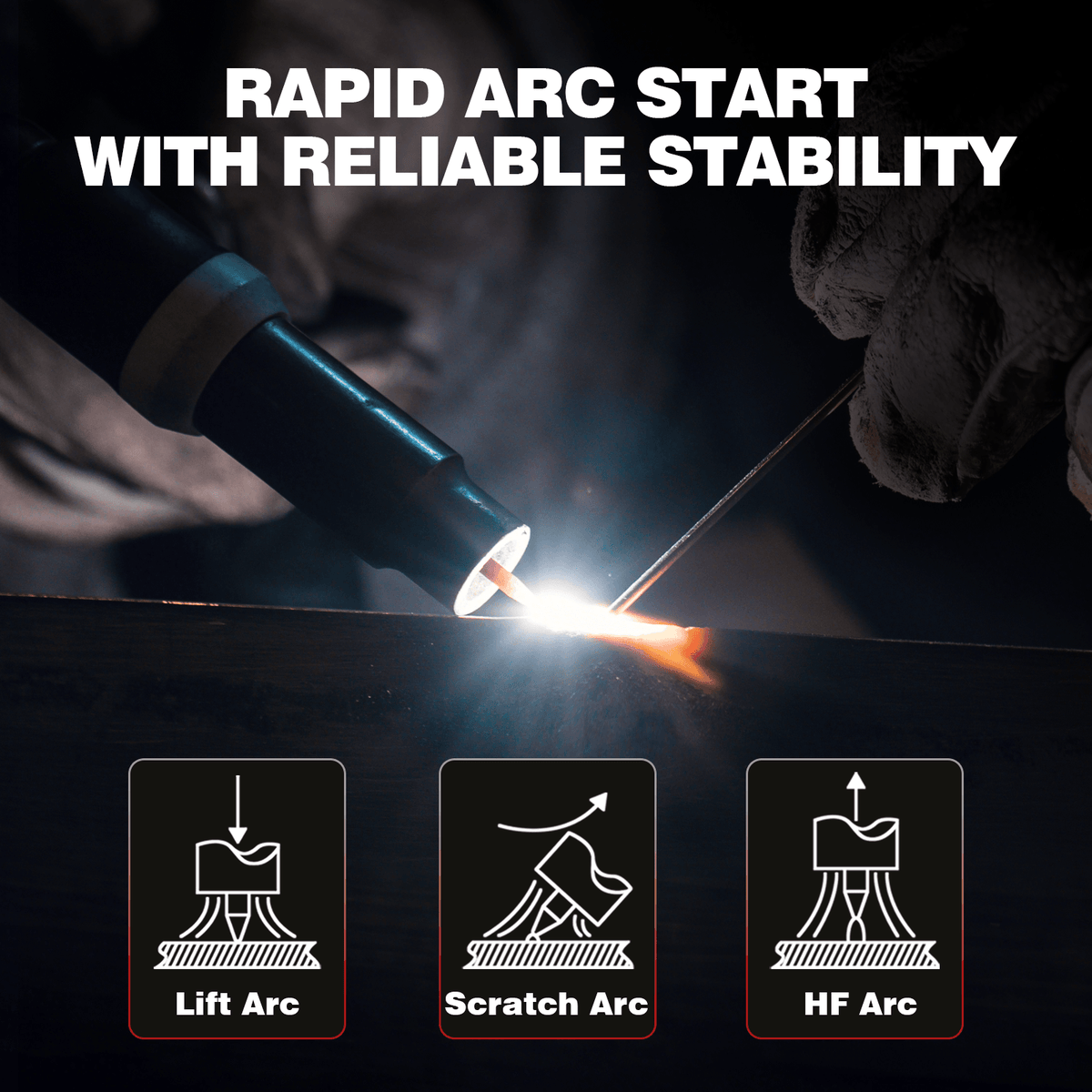 Arccaptain WP-26 150A Air-Cooled TIG Welding Torch with 13FT Cable