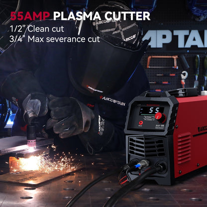 Arccaptain CUT55 LED Pilot Arc Plasma Cutter with Welder Helmet