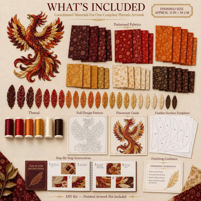 ⏳🌙 Beginner-Friendly Mythic Wilds DIY Layered Patchwork Art Kit | Complete Kit with Patterned Fabrics, Sewing Materials & Step-by-Step Guide Included 💕