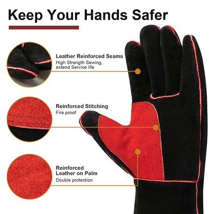 ARCCAPTAIN 16 inches Multifunction Cowhide Leather Welding Gloves