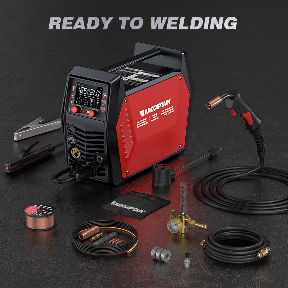 Arccaptain MIG165 Pro Dual Voltage Gas and Gasless MIG Welder