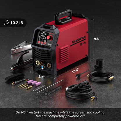 Arccaptain TIG200P DC Pulse 200Amp TIG Welding Machine