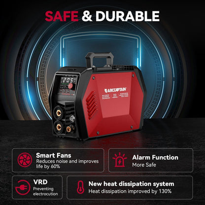 Arccaptain TIG205 Pro Cold TIG Welder with Welding Helmet